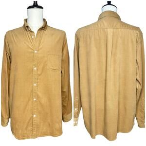 Johnny Bigg | Men | Tan Corduroy Casual Button Up Shirt | Size 2XL